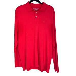 Coolibar UPF 50+ Mens Long Sleeve Red Golf Polo Sun Protective Size Large